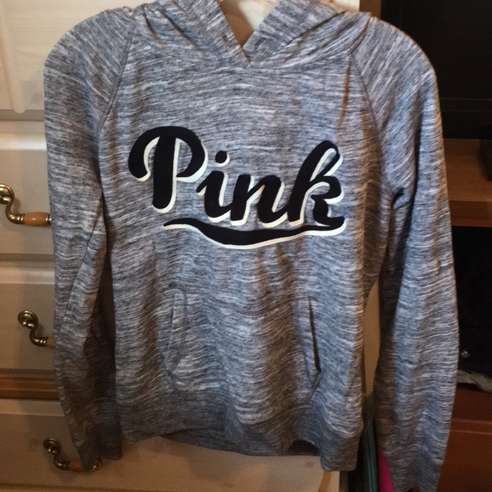 pink hooded sweatshirt